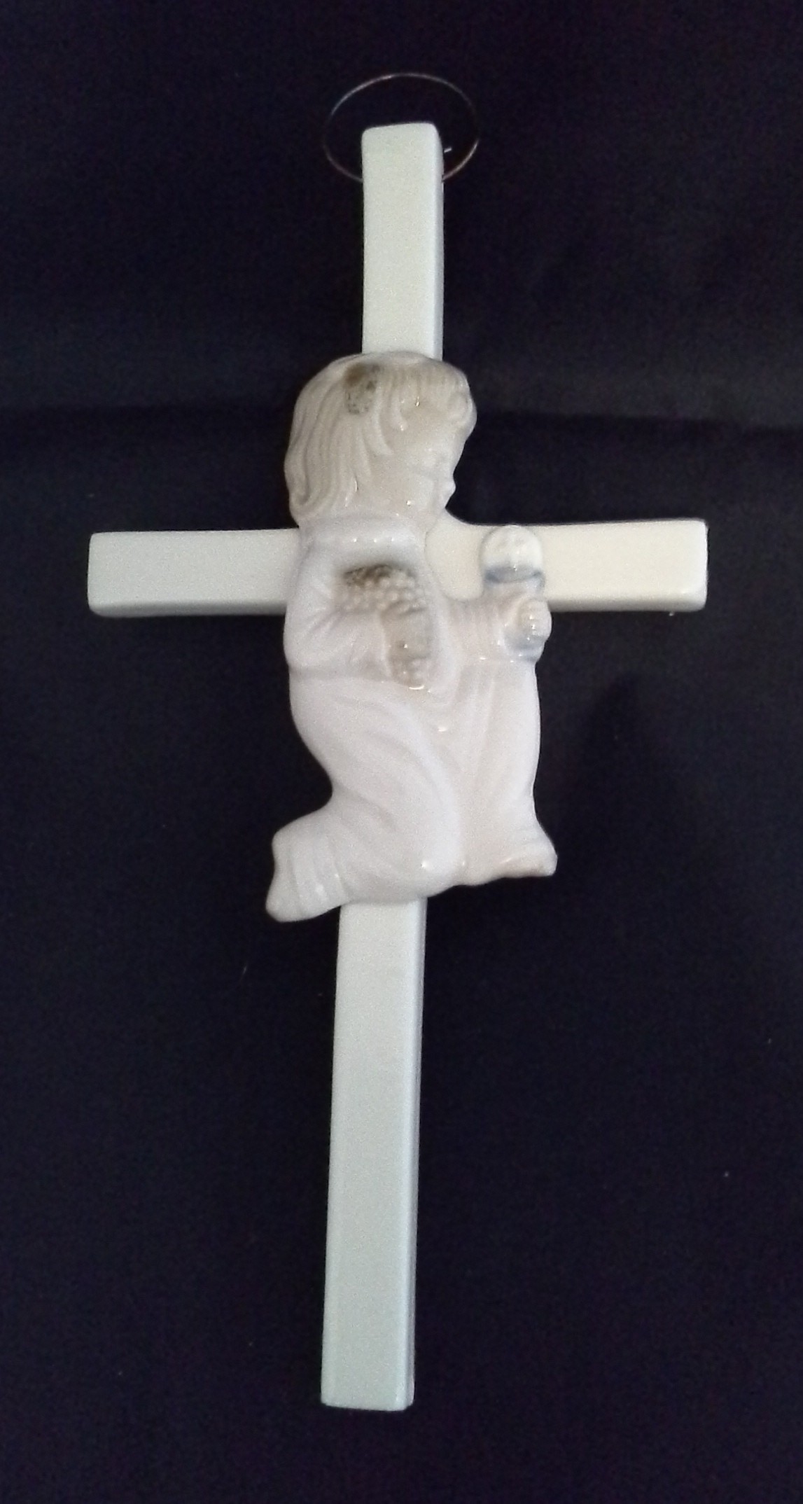 Porcelain Communion Cross: Girl